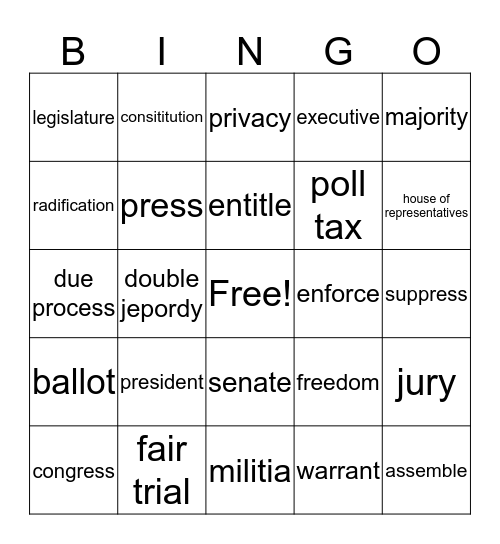 constitution day bingo Card