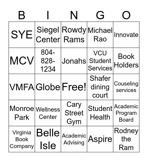 V-C-WHAT U-KNOW Bingo Card