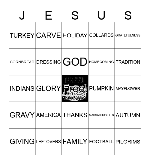 THANKSGIVING Bingo Card