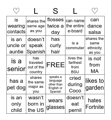 Find someone who... Bingo Card