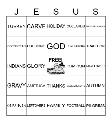 THANKSGIVING Bingo Card