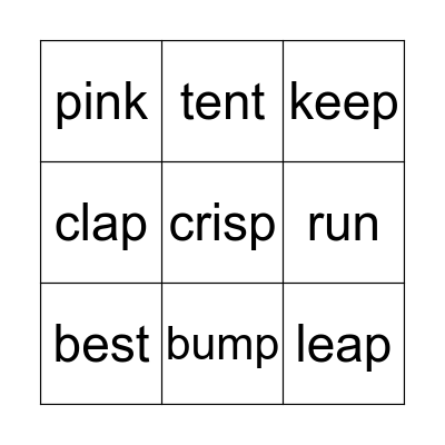 End Blends Bingo Card