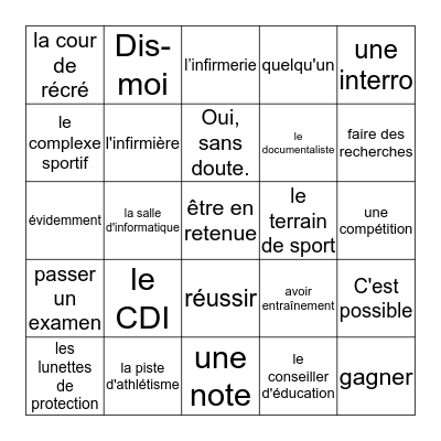 Bien dit 2 chapitre 4 Bingo Card