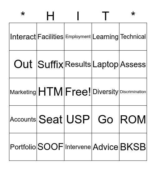 Buzzword Bingo! Bingo Card
