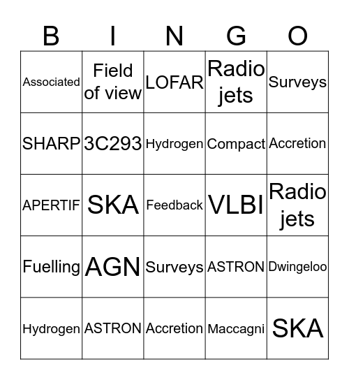 #lofarschool2018 Bingo Card