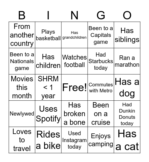 Global Marketing Bingo Card