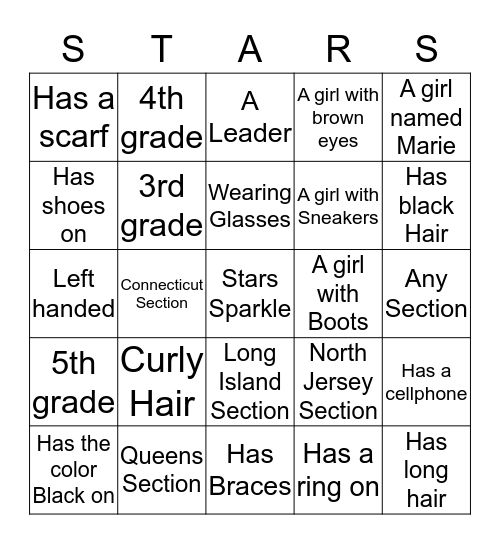 Stars-Bingo Card