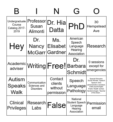 CSD Bingo Card