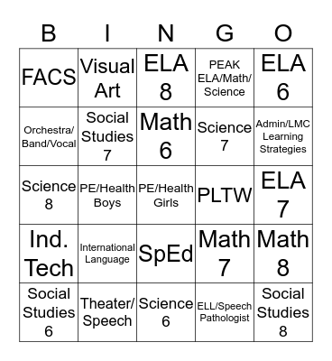 HMS Visible Learning  Bingo Card