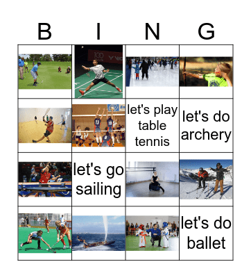 Sports! Bingo Card