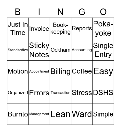 Lean Bingo Card