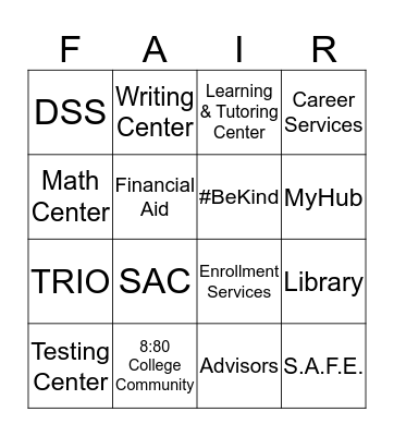 MCC Resource Bingo Card