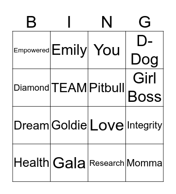 Dream BINGŌ Bingo Card
