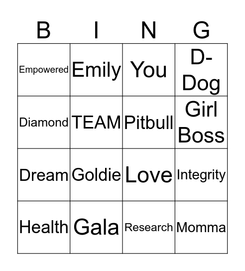 Dream BINGŌ Bingo Card