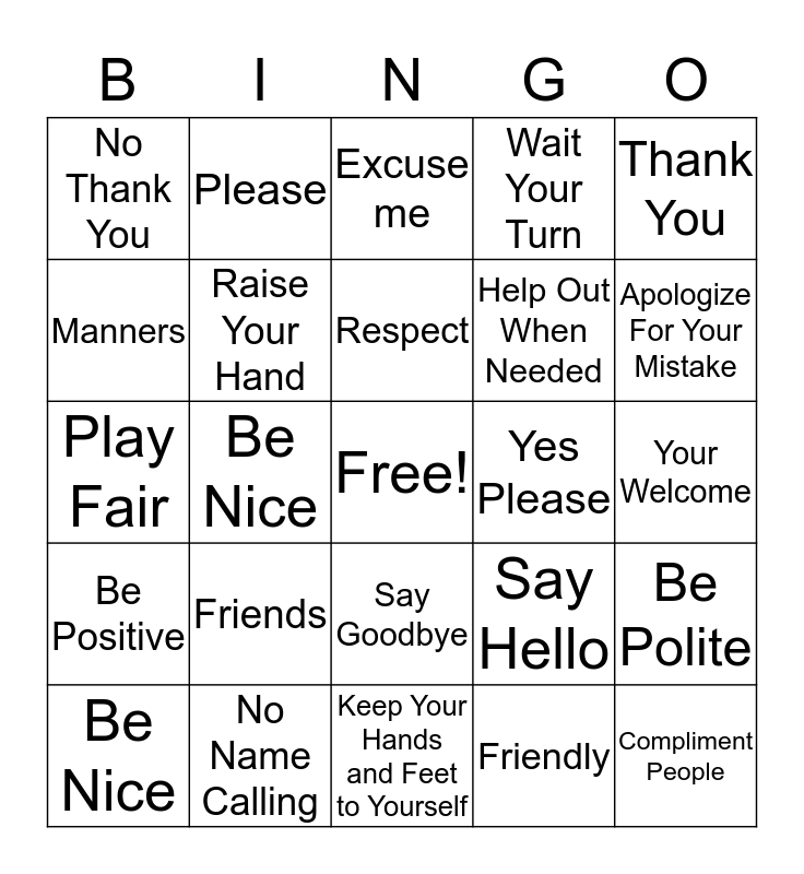 be-polite-bingo-card