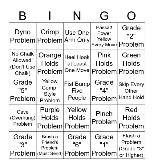 #SheCrushes Climbing Bingo! Bingo Card