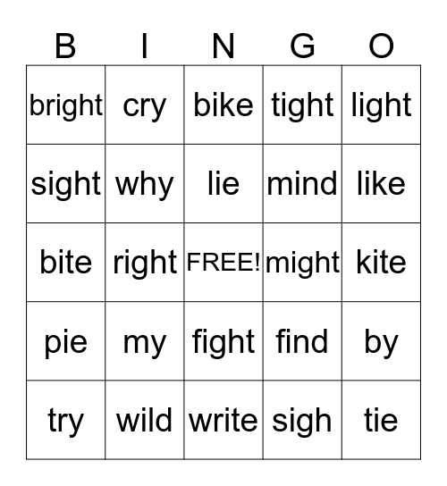 Second Grade Bingo Card