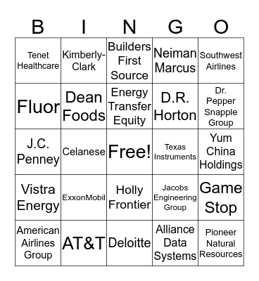 Booming Businesses Bingo Card