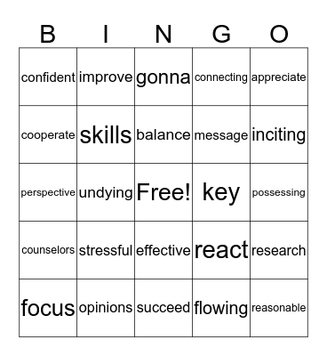 BINGO SKILLS Bingo Card