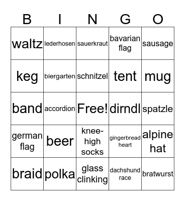 OKTOBERFEST Bingo Card