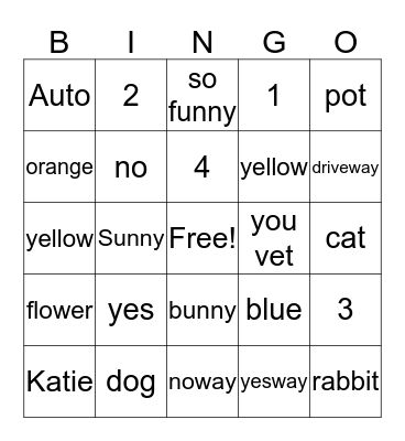 shower bingo Card