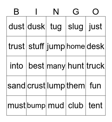 Animal Park Bingo Card