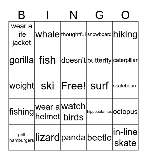 Book 4 Review  Bingo Card