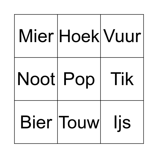 6 ster lijst 2 Bingo Card