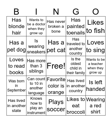 FIND SOMEONE WHO... Bingo Card