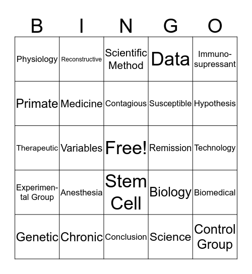 BMT Intro and Unit 2 Vocab Bingo Card