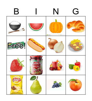 Food Bingo Card