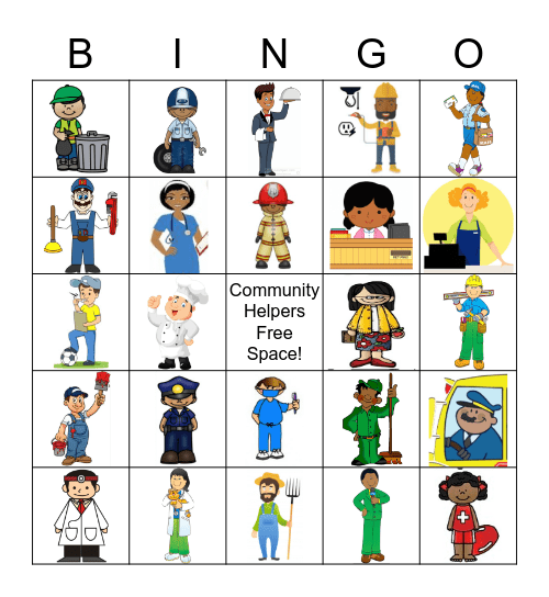 Community Helpers Bingo Card