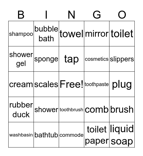 In The Bathroom Bingo Card