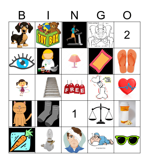 Fall Prevention Bingo Card