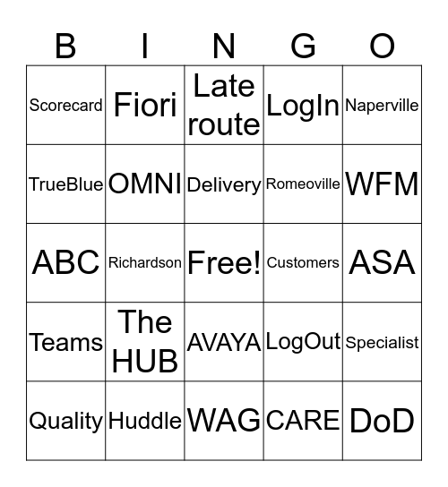 CSW 2018 Bingo Card