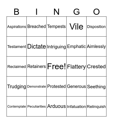 The Language of Thorns Bingo Card