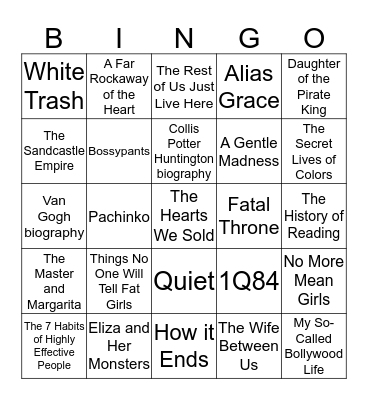 TBR Bingo 4 Bingo Card