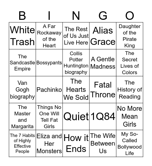 TBR Bingo 4 Bingo Card