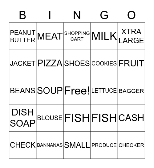 STORE Bingo Card