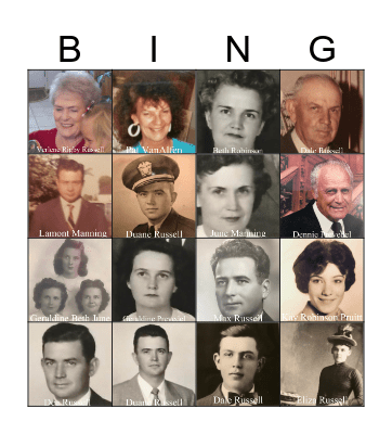 Family BINGO Card