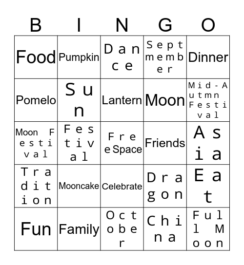 Mid-Autumn Festival 4th Bingo Card