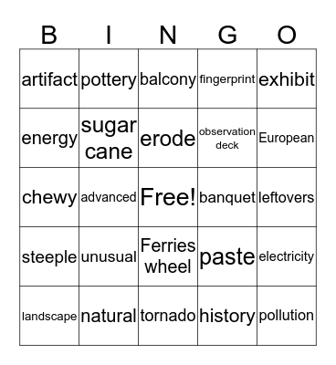 On the Go-key words-part 1~9 Bingo Card