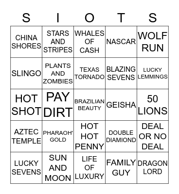CASINO BINGO Card