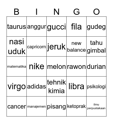 BINGO with GOOD VIBES Bingo Card