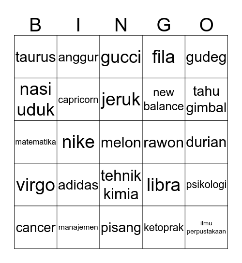BINGO with GOOD VIBES Bingo Card