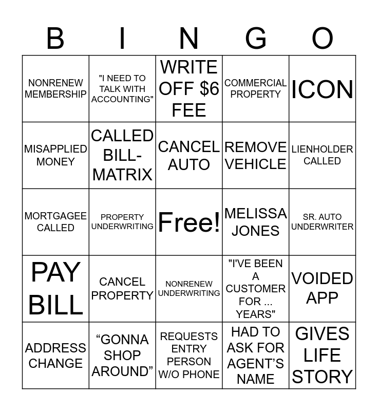 CS BINGO Card
