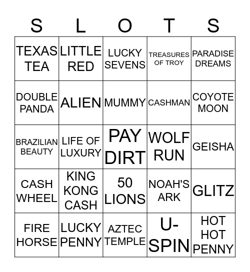 CASINO BINGO Card