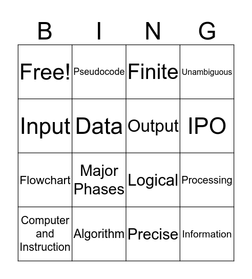 Problem Solving Bingo Card