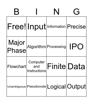 Problem Solving Bingo Card