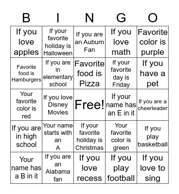 September Bingo Card Bingo Card